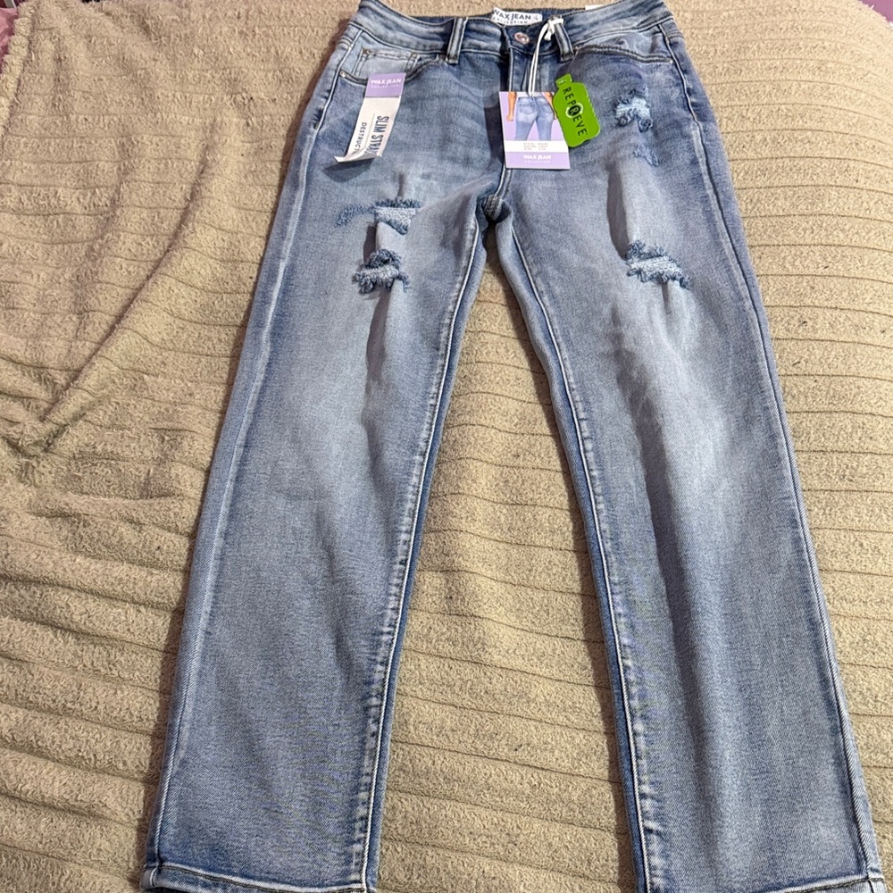 Wax Jean Light Blue Distressed Women Jeans